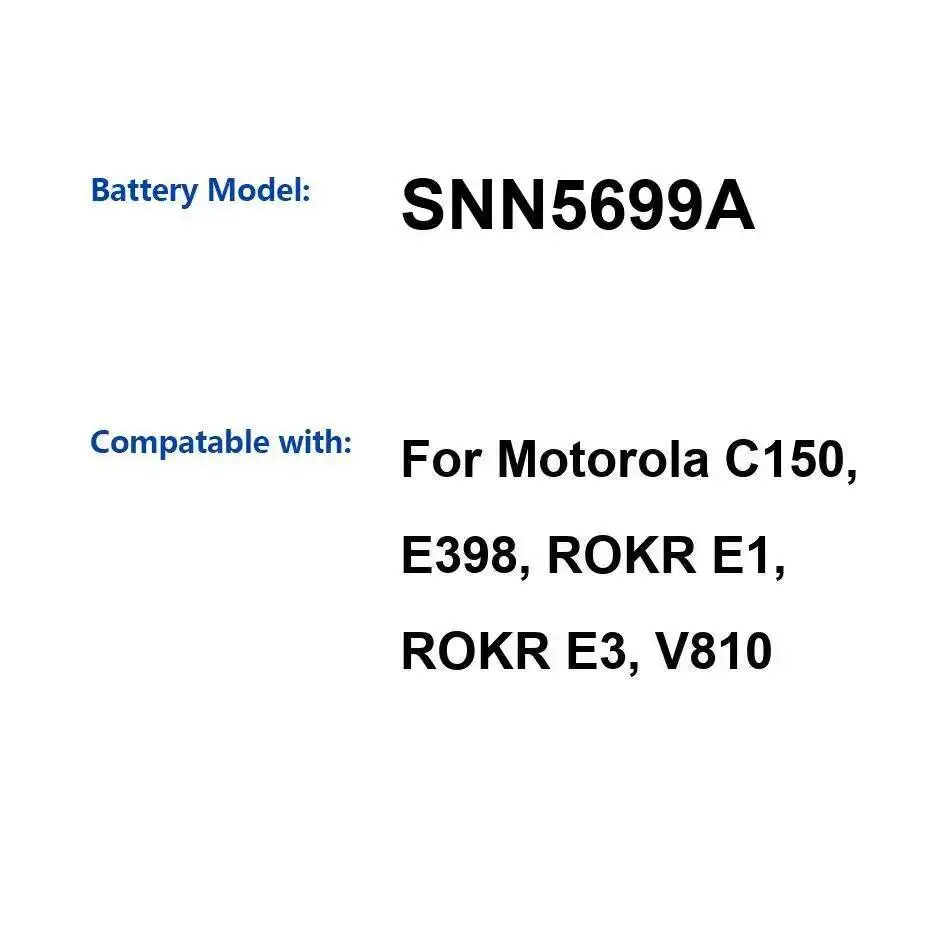 

Замена премиум-класса для Motorola Moto Rokr E1 E3 C150 E398 V810 860 мАч безопасный аккумулятор для мобильного телефона SNN5699A