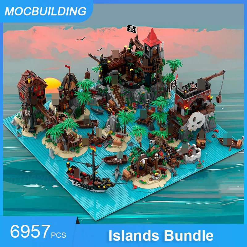 

MOC Building Blocks Islands Bundle Model DIY Assemble Bricks Castle Architecture Educational Creative Xmas Toys Gifts 6957PCS