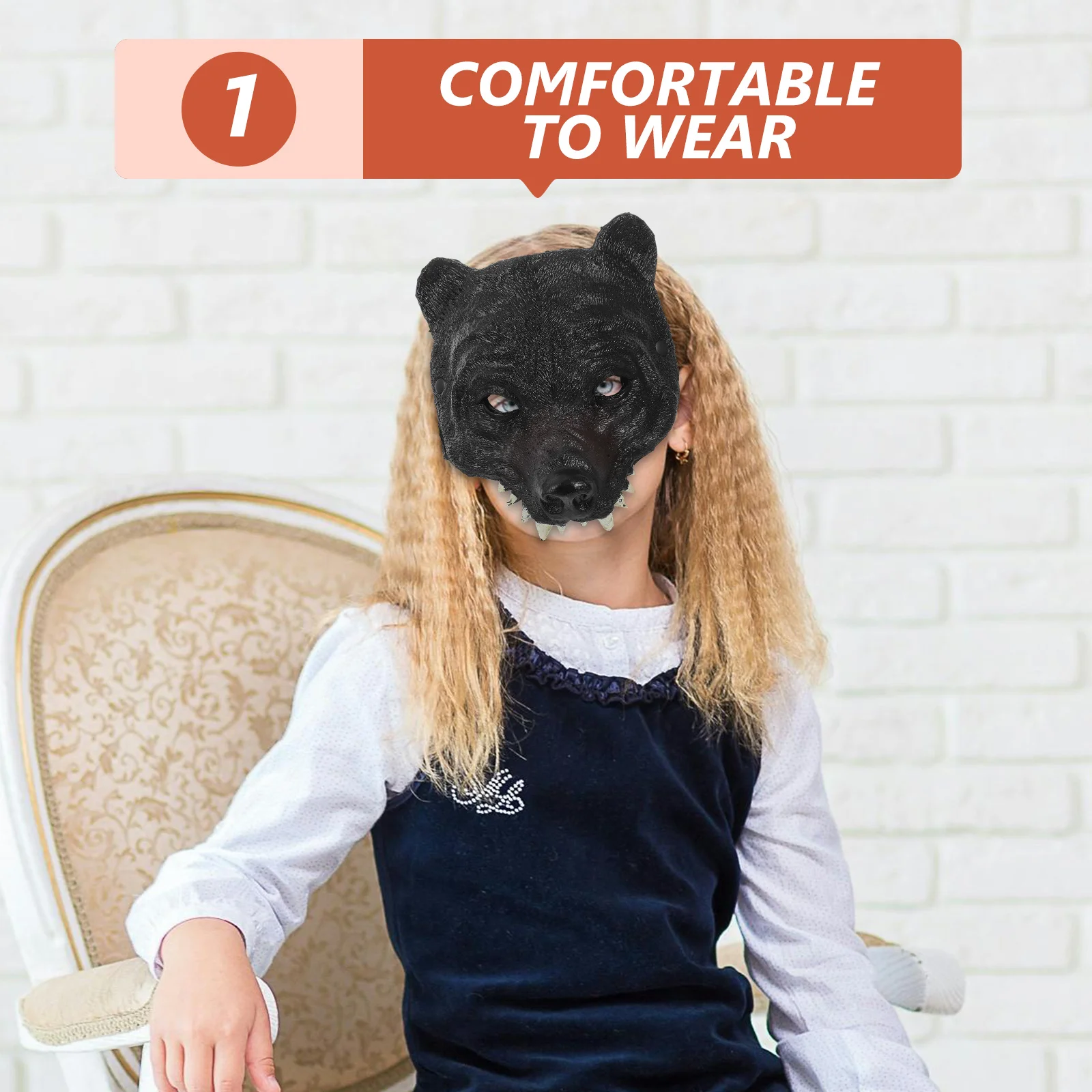 Bear Soft Lightweight Animal Face Mask For Halloween Party Cosplay Masquerade Festival Costume Prop For Women Kids Adults
