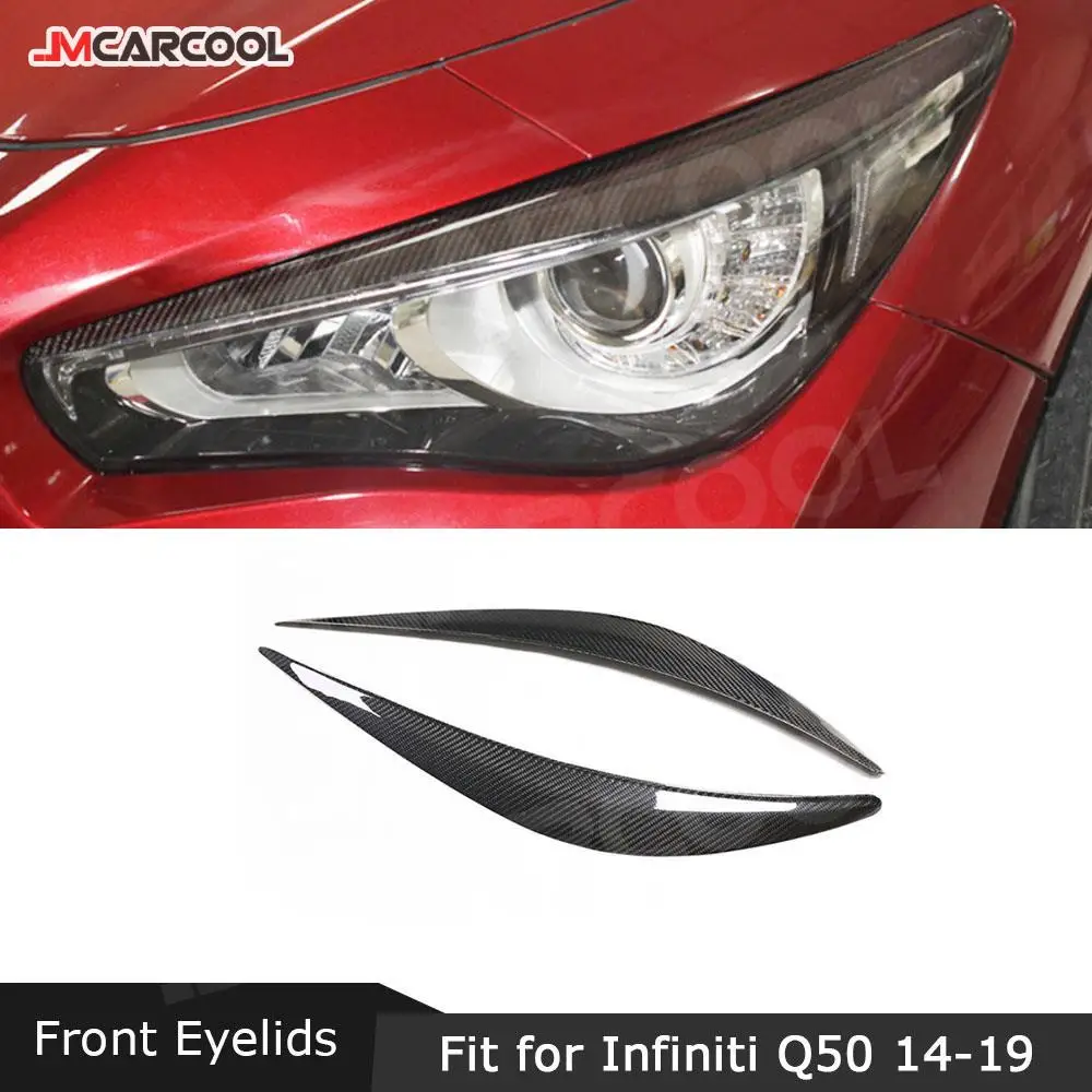 

Dry Carbon Fiber Car Accessorise Front Bumper Lip Eyelids For Infiniti Q50 2014-2019