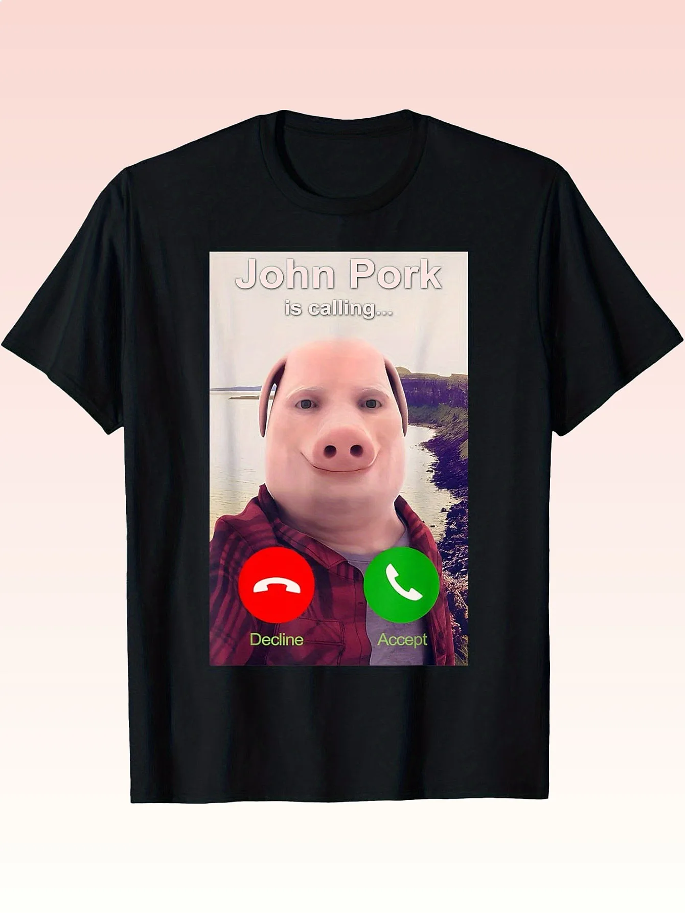 John Pork Is Calling Shirt Funny Meme Women T-Shirt Fashion Statement Humorous Design Casual