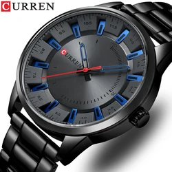 CURREN New Fashion Simple Style Men Watches Quartz Wristwatches Stainless Steel Band Clock Male