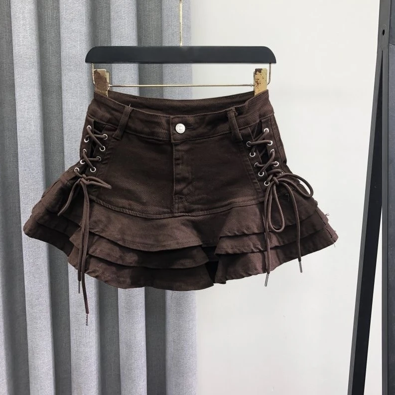 Girls Skirt 2026 Spring and Summer New Childrens Clothing Korean Style Girl Baby Tight High Waist Flouncy Edge Puffy Short Skirt
