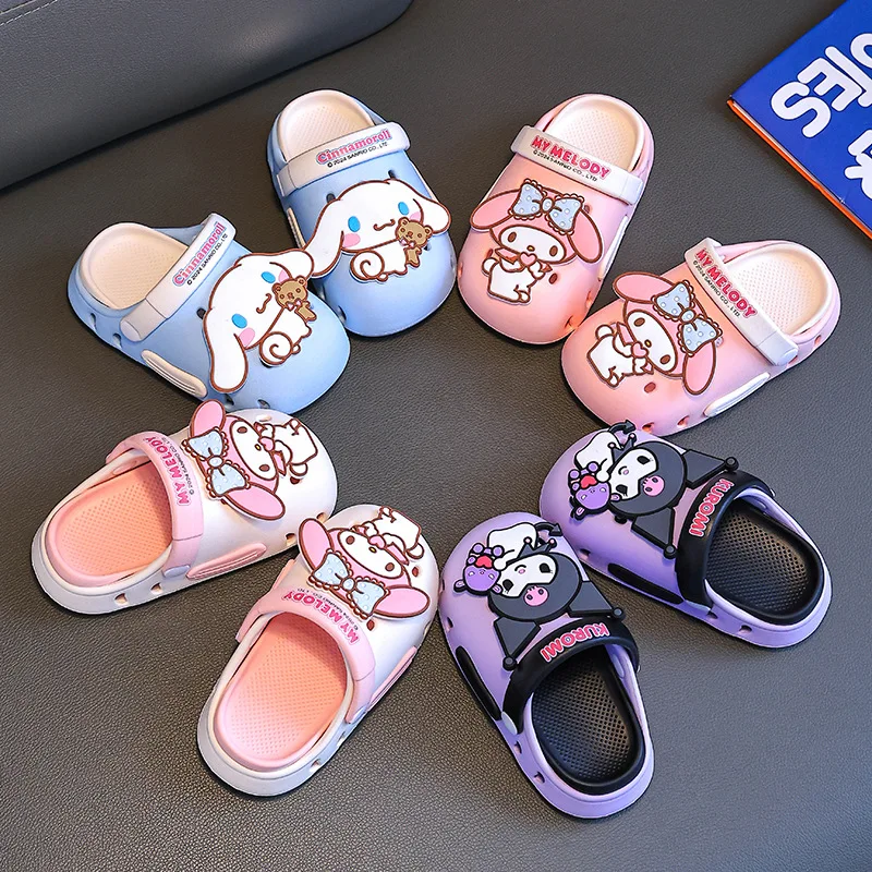 

Sanrio Children Hello Kitty Garden Shoes Kawaii Kids Kuromi Sandal Beach Shoes Slippers Home Shoes Casual Shoes Cartoon Anime