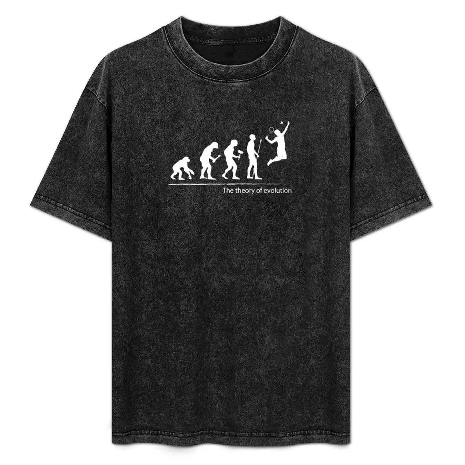 

The theory of evolution(badminton) T-Shirt Basic Plain Tee for Spring and Summer