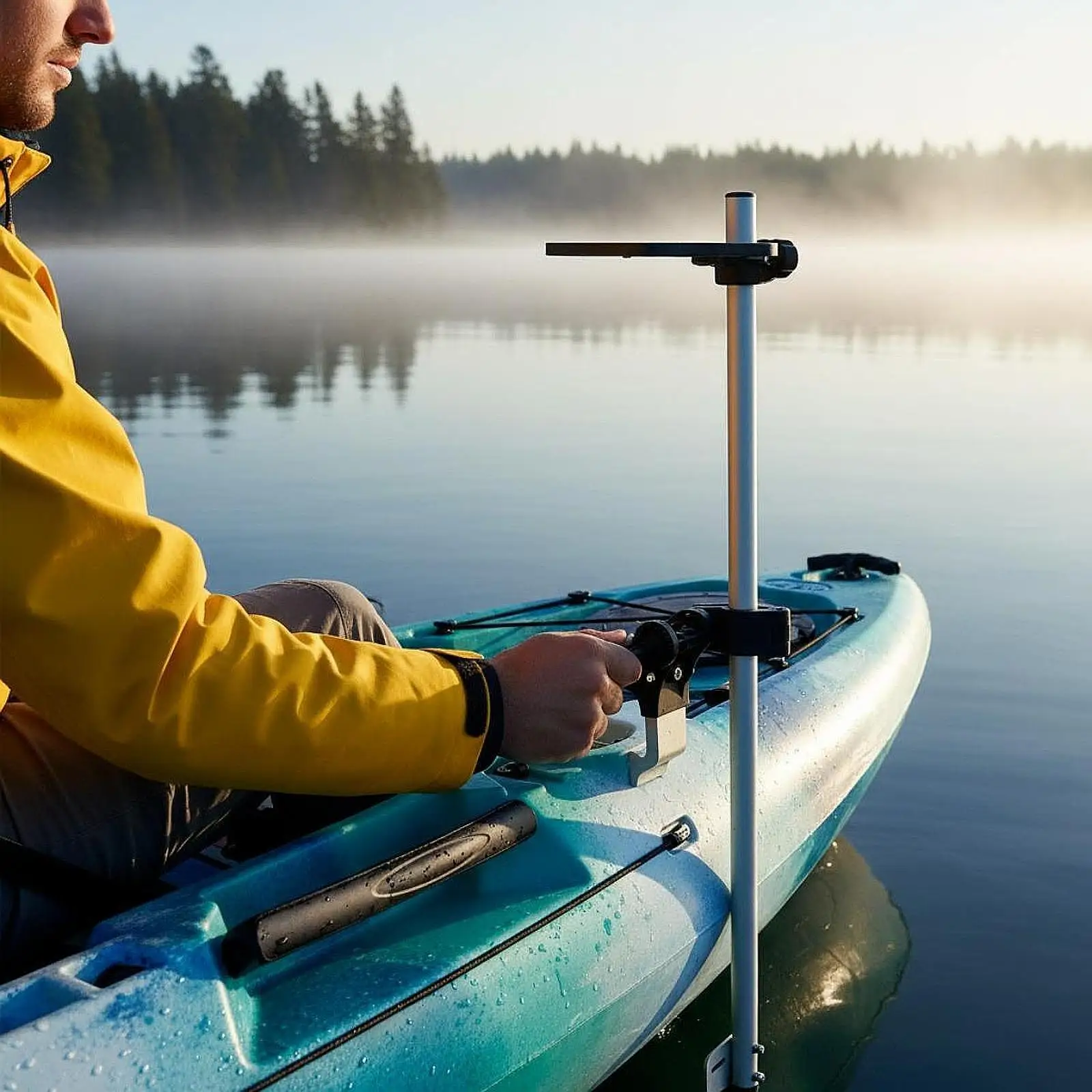 Fish Find Mount Fittings Professional Aluminum Alloy Kayak Spare Part Easy Installation Adjustable Portable Holder Accessories