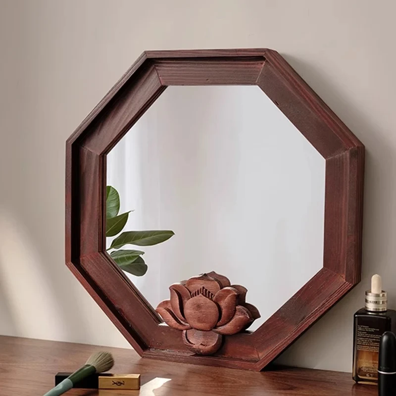 Vintage Wall Mirror Frame Nordic Big Irregular Metal Girls Portable Design Living Room Mirrors Travel Lustro Cute Furniture