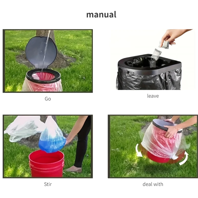 لا حاجة لفتح العبوة - مرحاض محمول (محمول) لعلاج البول في الهواء الطلق، ونظافة التخييم، والمرحاض الخارجي، والراحة