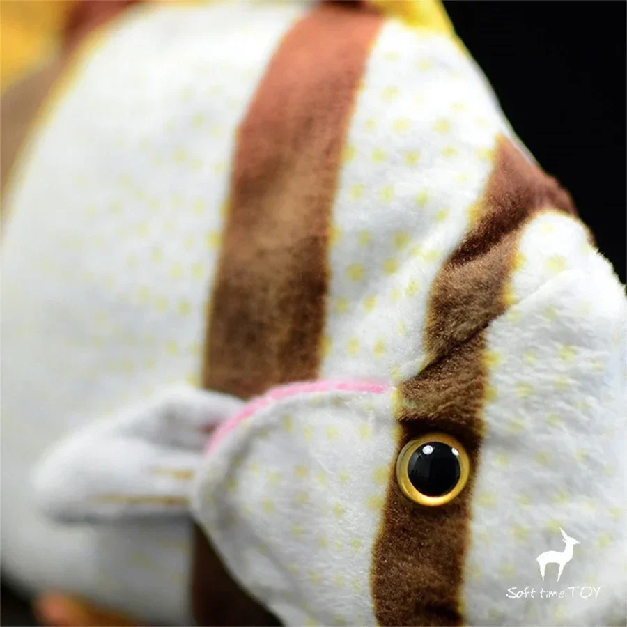 バタフライフィッシュぬいぐるみリアルなバタフライフィッシュぬいぐるみリアルな熱帯魚ぬいぐるみエンジェルフィッシュ人形ギフトコレクター