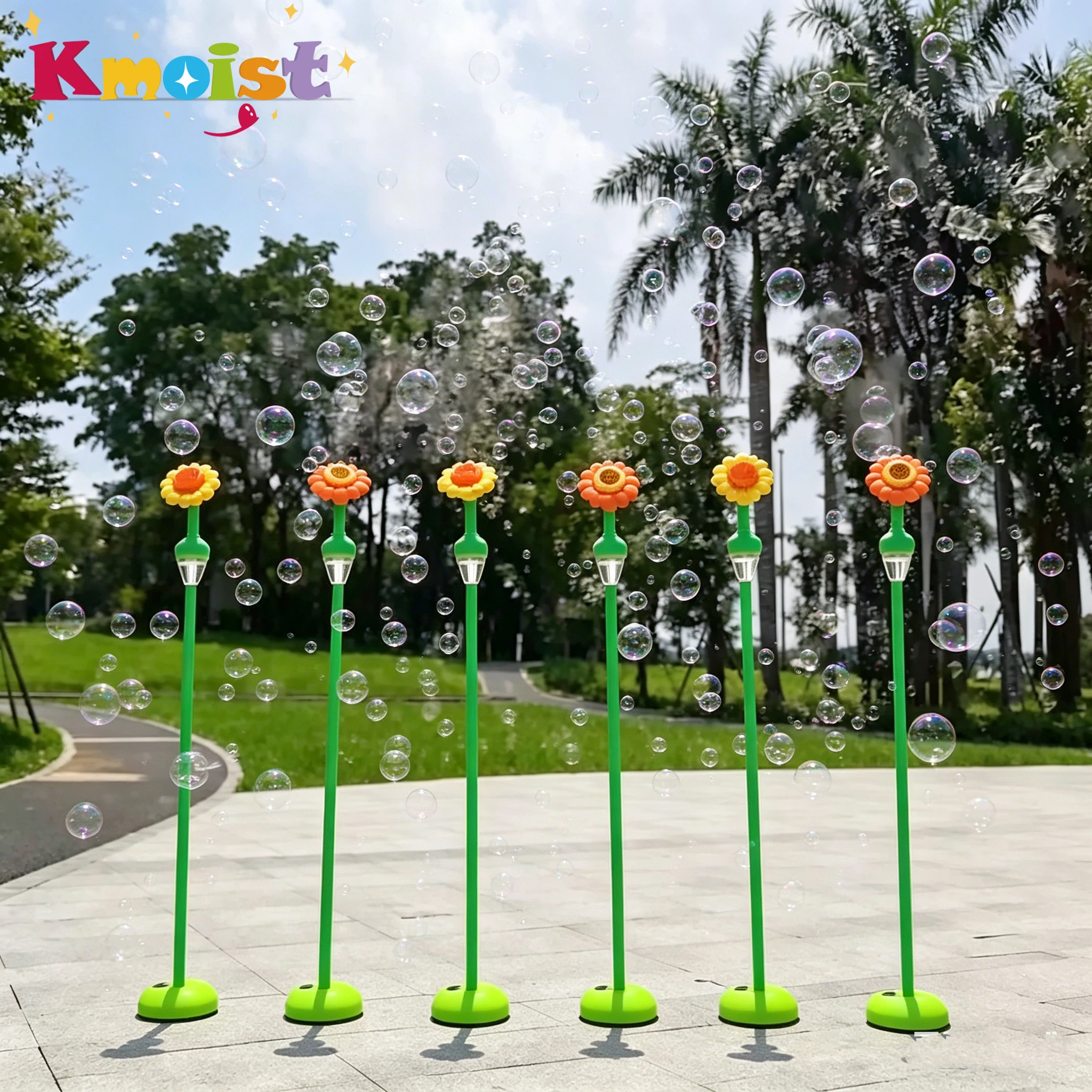 

﻿ Electric Sunflower Bubbles Machines Remote Controlled Automatic Sound and Light Soap Bubbles blowing Toy Children's Day Gifts