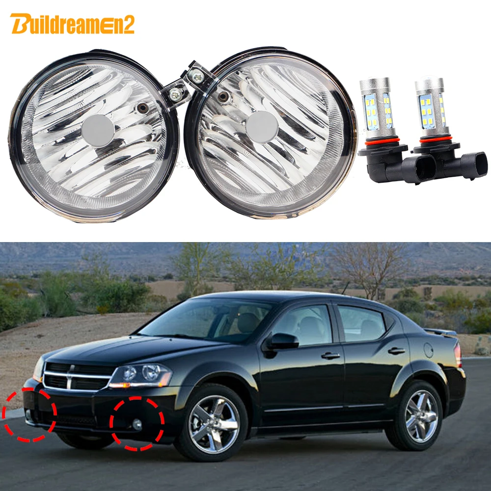 car-driver-passenger-fog-light-assembly-lampshade-3030-led-bulbs-white-2-pieces-for-dodge-avenger-2008-2009-2010