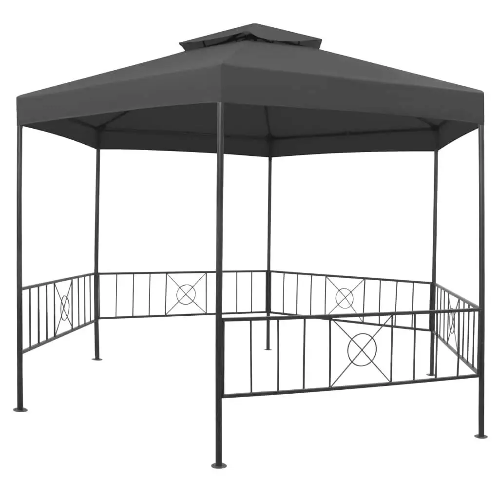 Outdoor Garden Gazebo 127.2x108.3x104.3 cm - Anthracite Canopy for Patio, Deck, and Backyard