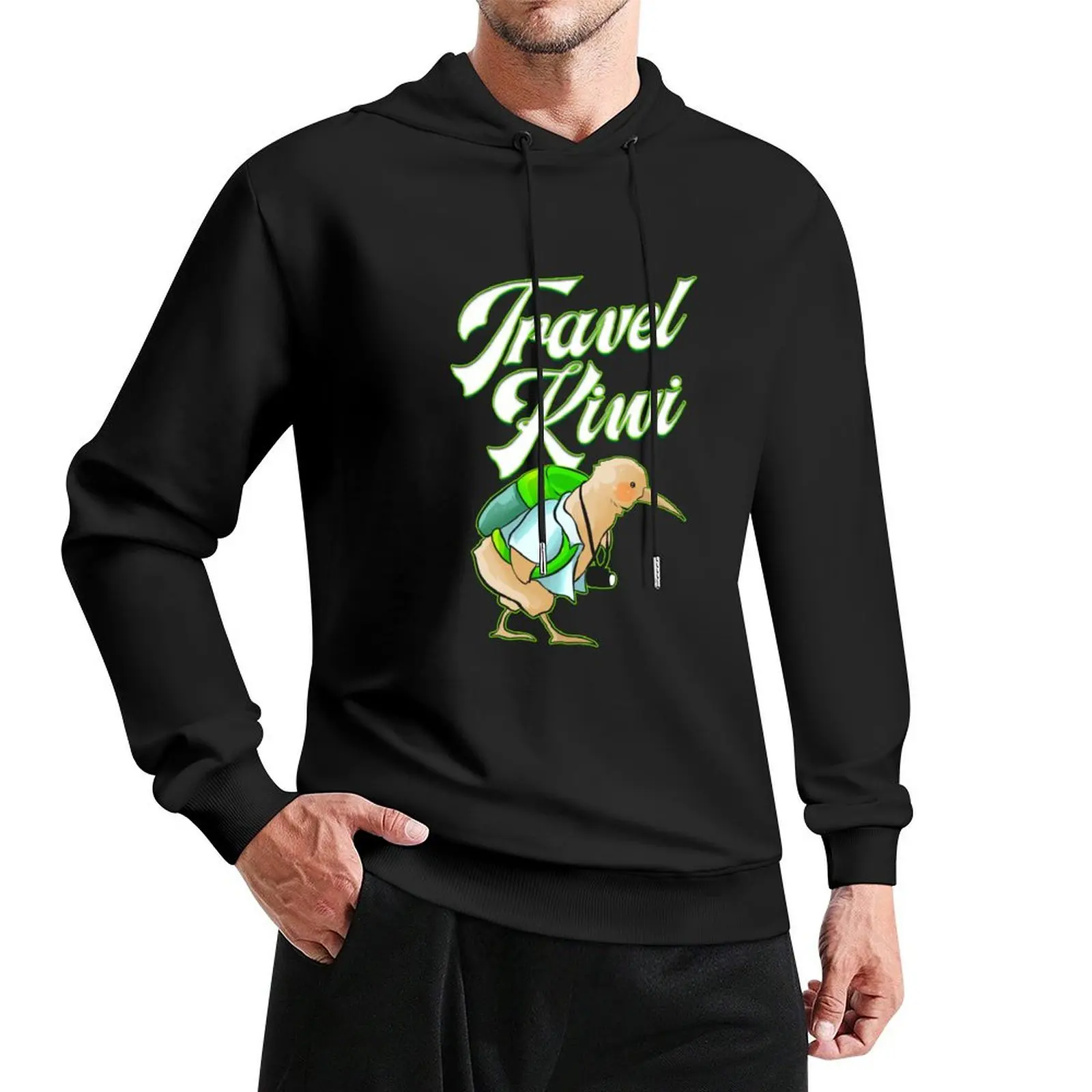 

Travel Kiwi - New Zealand & Kiwi Bird Design Pullover Hoodie clothes for men korean autumn clothes men hoodie