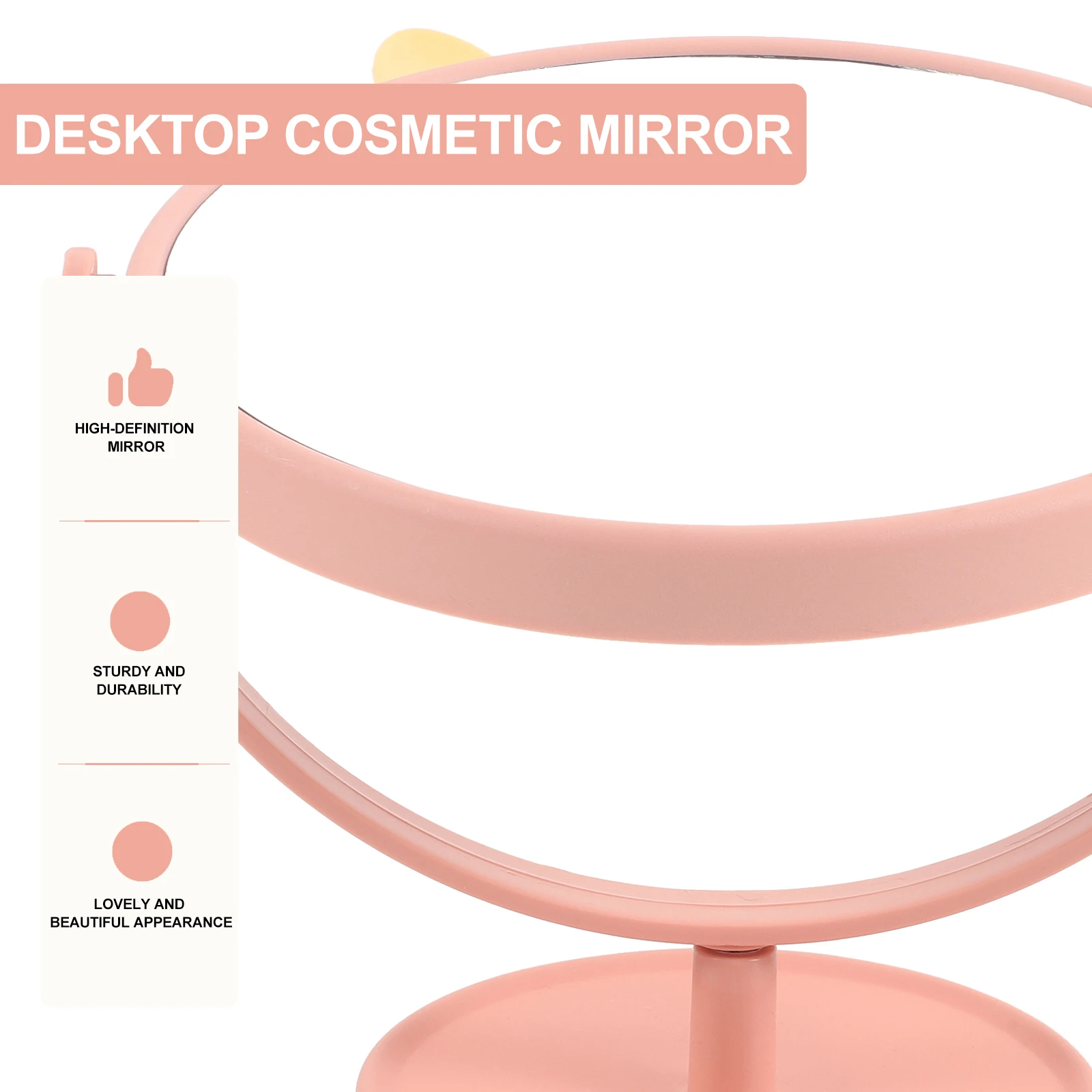 Cute Bunny Makeup Mirror for Desk Premium Desktop Vanity Mirror Smooth Edges No Burrs for Home Dormitory Bathroom Dresser