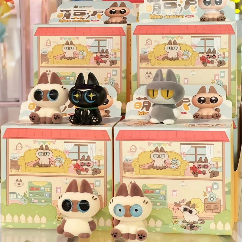 

Оригинальная серия Azukisan Moe Azukisan, сиамская кошачья фасоль, паста, мини-фигурки аниме, флокированная маленькая кукла, коллекция Ver1, модель, подарки