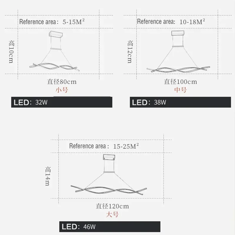 Imagem -06 - Luminária Pendente Moderna para Escritório Cozinha Sala de Jantar com Ondas Iluminação Led Ilha de Cozinha para o Quarto