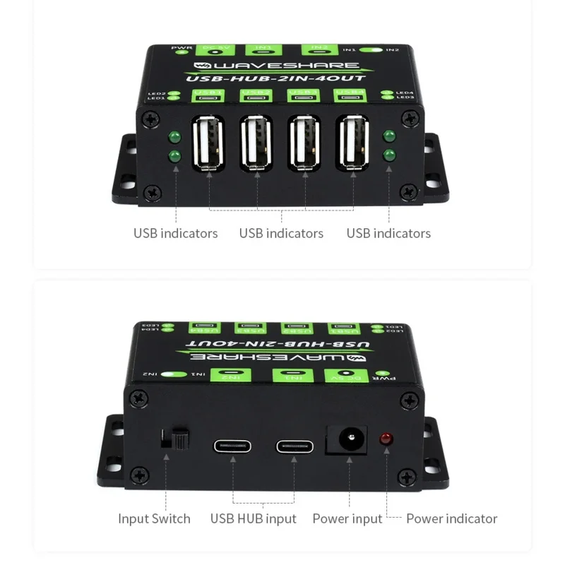 Módulo de placa de expansión de interfaz HUB USB 4 de grado Industrial para RPI Raspberry Pi 3 3B 4 4B PC portátil, servidores duales conmutables