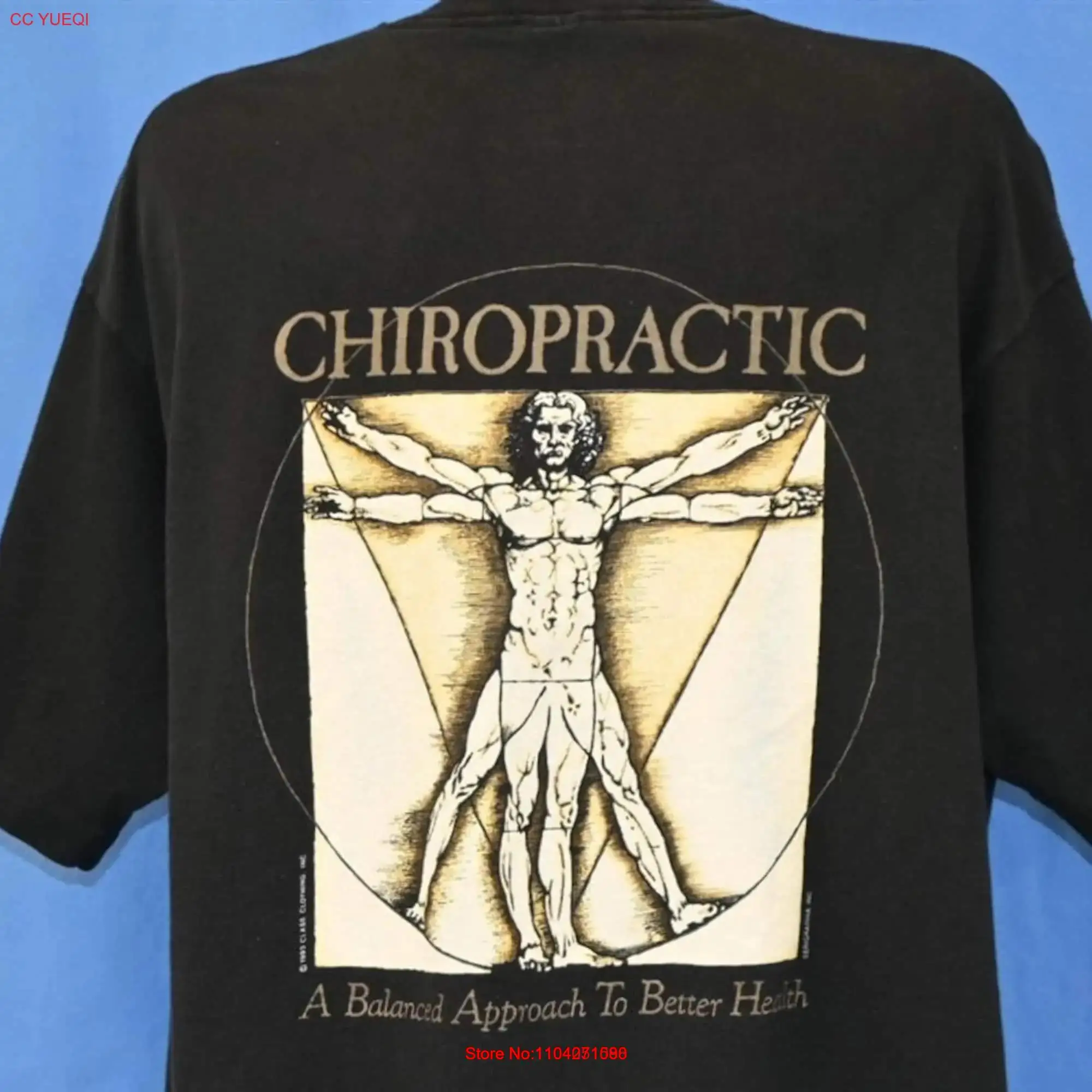 90s Chiropractic Vitruvian Man Spoof Balanced t shirt Extra Large long or short sleeves