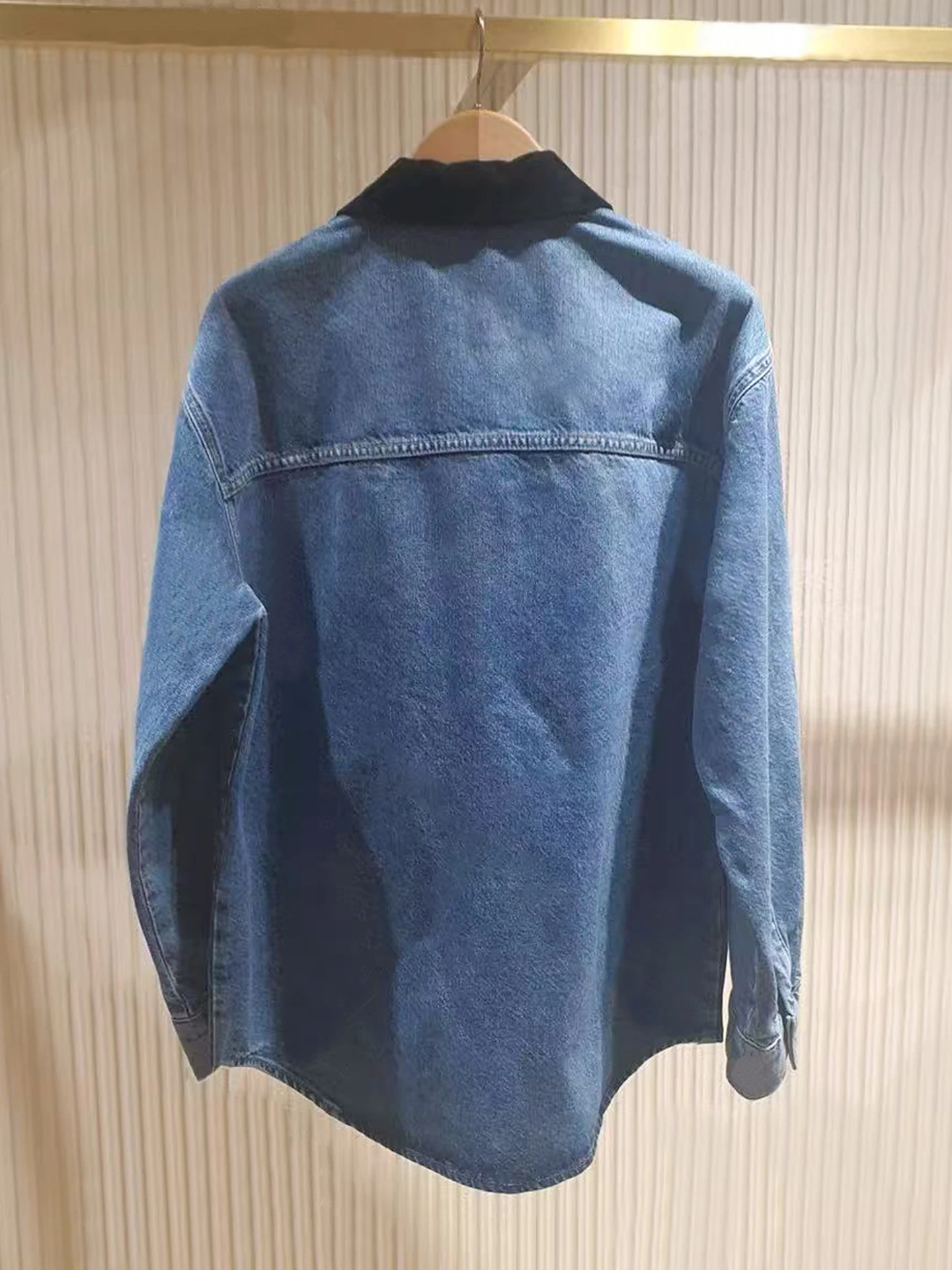 

Faionable Vintage Design Women's Denim Jaet Collared Outerwear M Home Nan You High End Autumn Collection AL6229