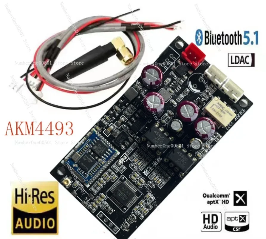 

Bluetooth 5.1 QCC5125 AK4493 lossless decoding board APTX HD wireless audio receiver LDAC