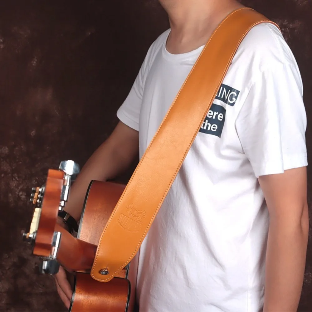 sangle-de-guitare-vintage-en-cuir-de-vache-pleine-fleur-ceinture-d'epaule-portable-en-cuir-pour-guitares-folk-et-classiques-accessoires-pour-instruments-de-musique