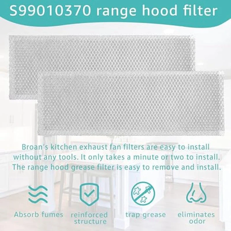 Range Hood Filter S99010370 For Broan Nutone Range Hoods PM250 PM390 B08087922, AP5950107, SB08087661, 99010370, 2002603