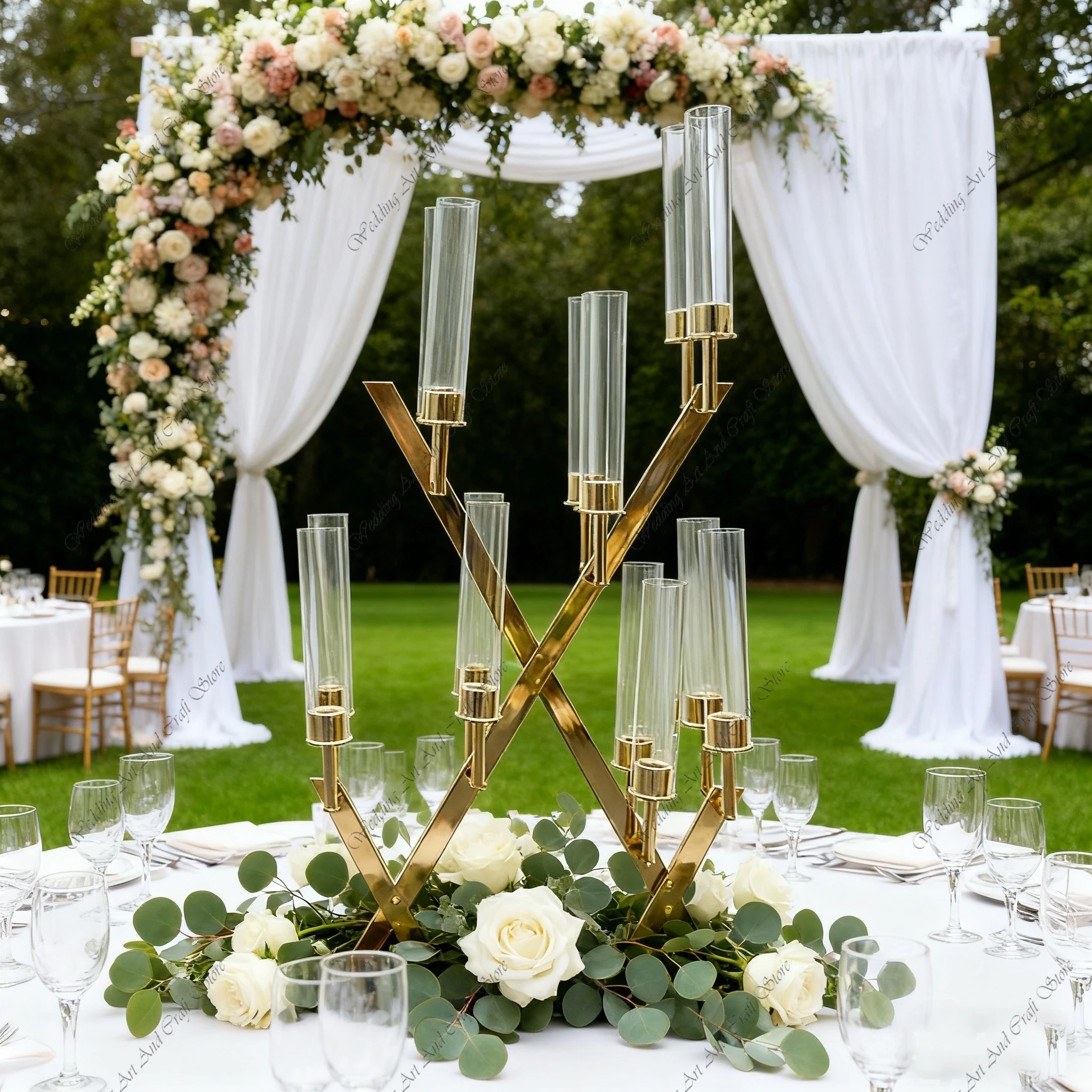 

8pcs H100cm f20 12 Heads Metal Candle Holder Wedding Table Centerpieces Candlestick Holder Stand Wedding Party Home Decor ivy88