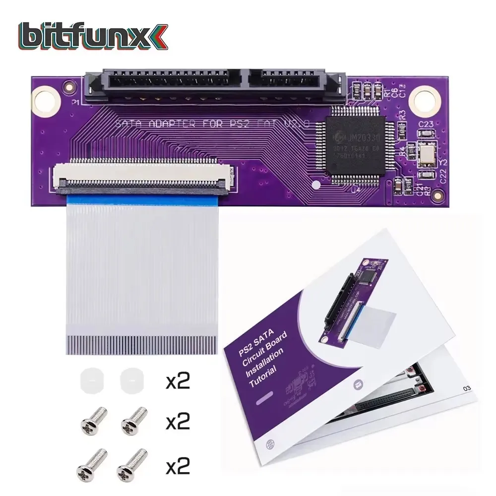 BitFunx SATA Upgrade Board Hard Drive Adapter Kit For PS2 IDE Hard Drives Original Network Adapter