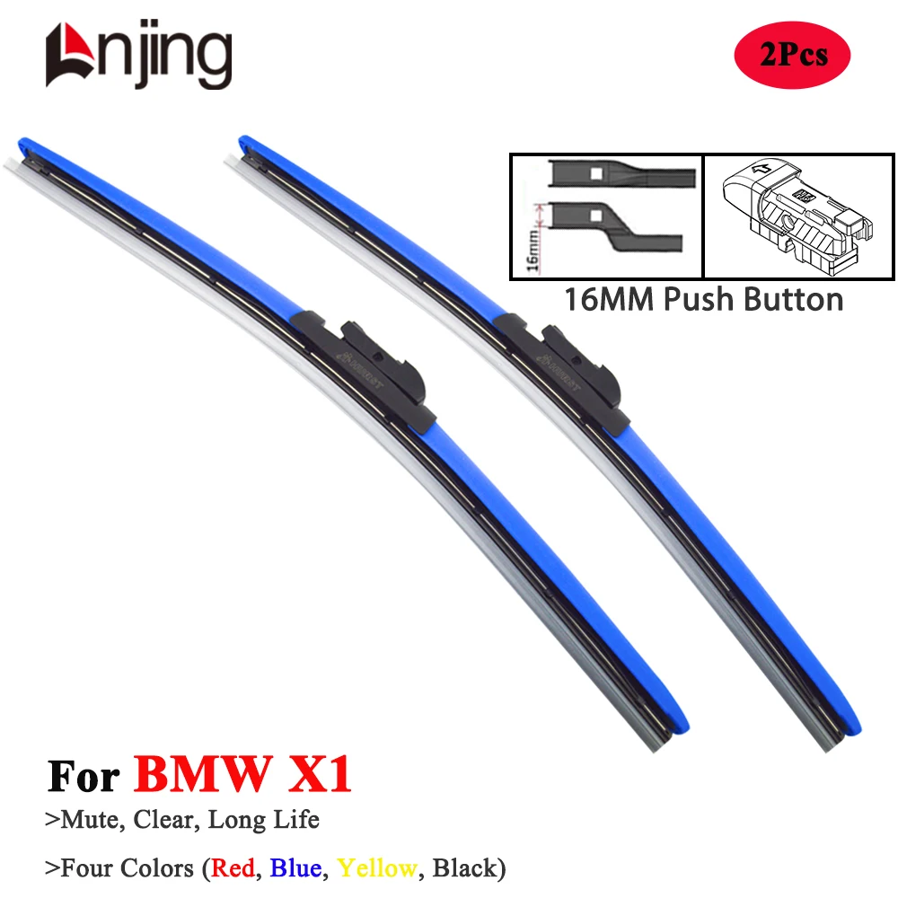 LNJING Colorful Windshield Wiper Blades For BMW X1 E84 F48 U11 U12 2009 2010 2013 2015 2018 2020 2022 2023 2024 Car Accessories