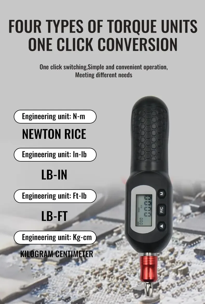 1/4-Zoll Digitaler Drehmomentschraubendreher 0,1-8 Nm Drehmomentschlüssel 10-teiliges Magnetisches Bohrer-Bit-Reparaturwerkzeug-Set – Detail 3