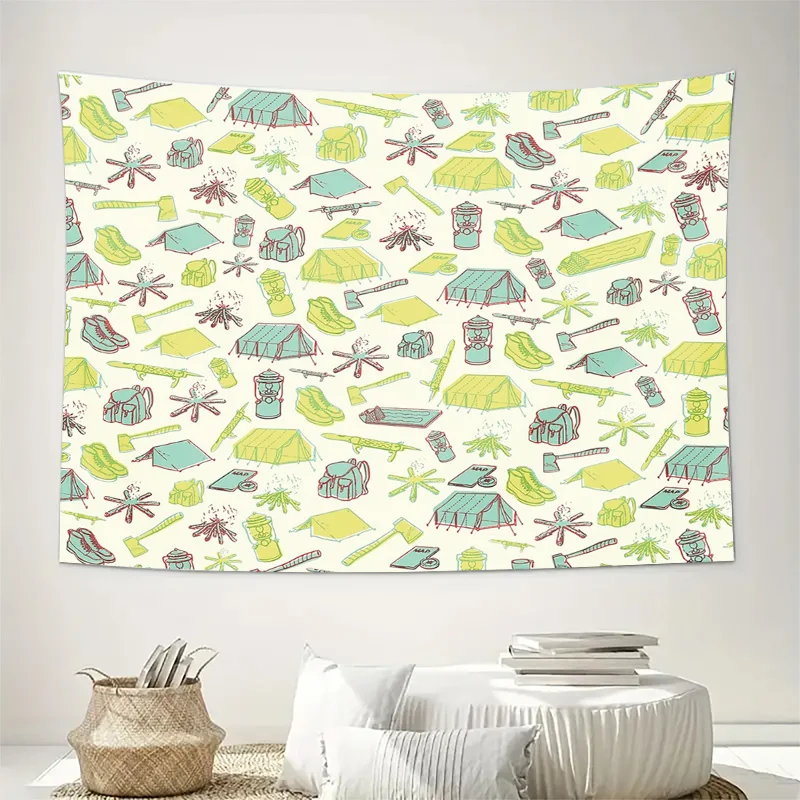 Bohemian Tapestry Wall Hanging Nature Forest Trees Pattern Aesthetic Room Decor Dorm Wall Art Hippie Home Decor Vintage Textile - view 2