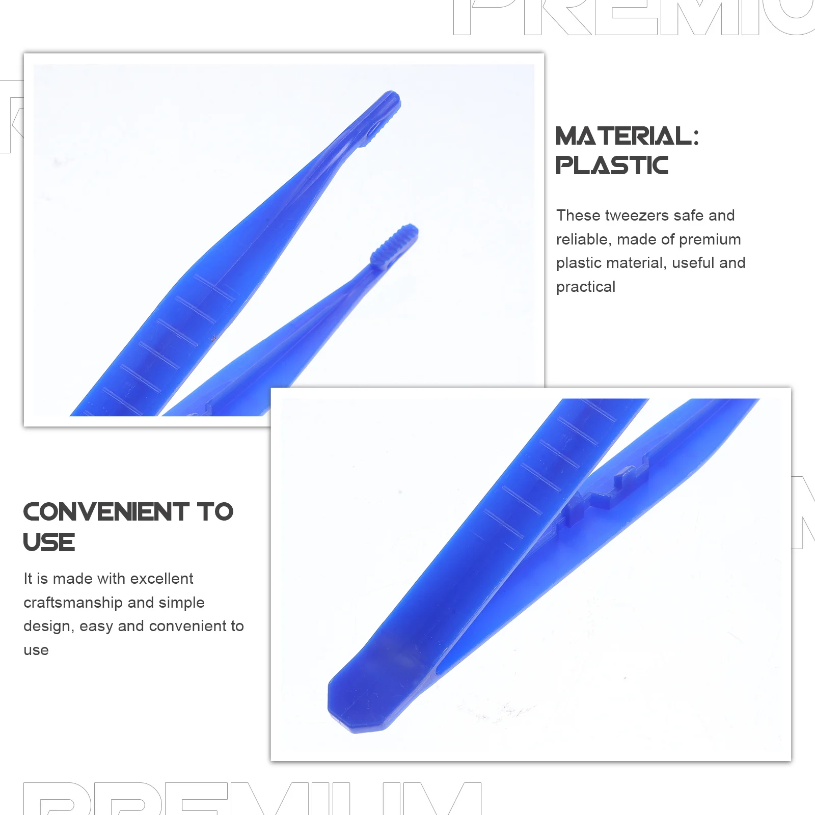 15Pcs Plastic Tweezers for Crafts Bead Handling Sticker Placement First Aid Home Office Hospital Multi Purpose Tool