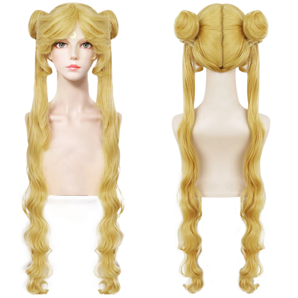 

Anime Sailor Moon Water Ice Moon Cosplay Synthetic Hair 38-Inch Halloween Carnival Daily Party Moon Princess Wig High Quality