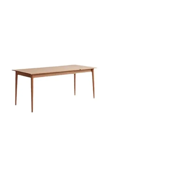 Nordic log solid wood dining table, retractable folding, small household solid wood, Japanese dining table