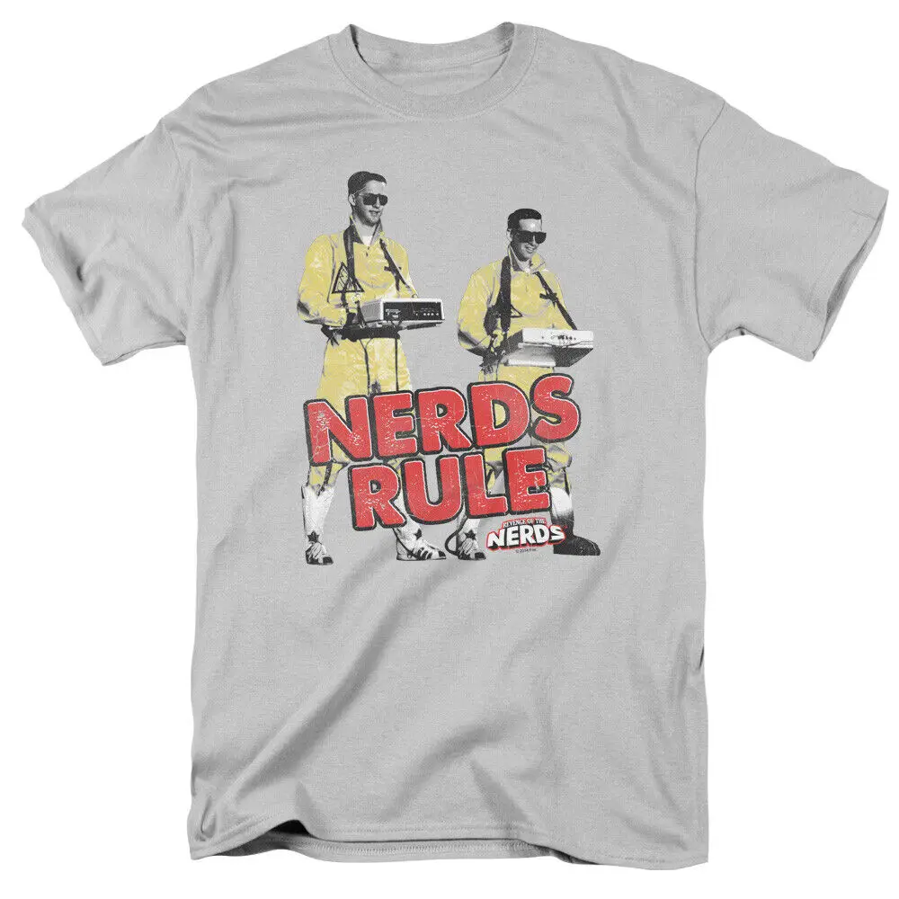 Revenge of the Nerds Rule T Shirt Mens con licenza Movie Tee Lambda Silver