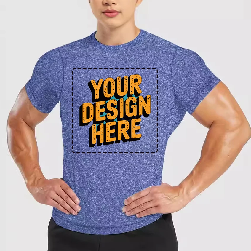 Summer New Men's Quick-drying Crewneck Short-sleeved T-shirt Basketball Training Clothes Running T-shirt Free Custom Your Logo