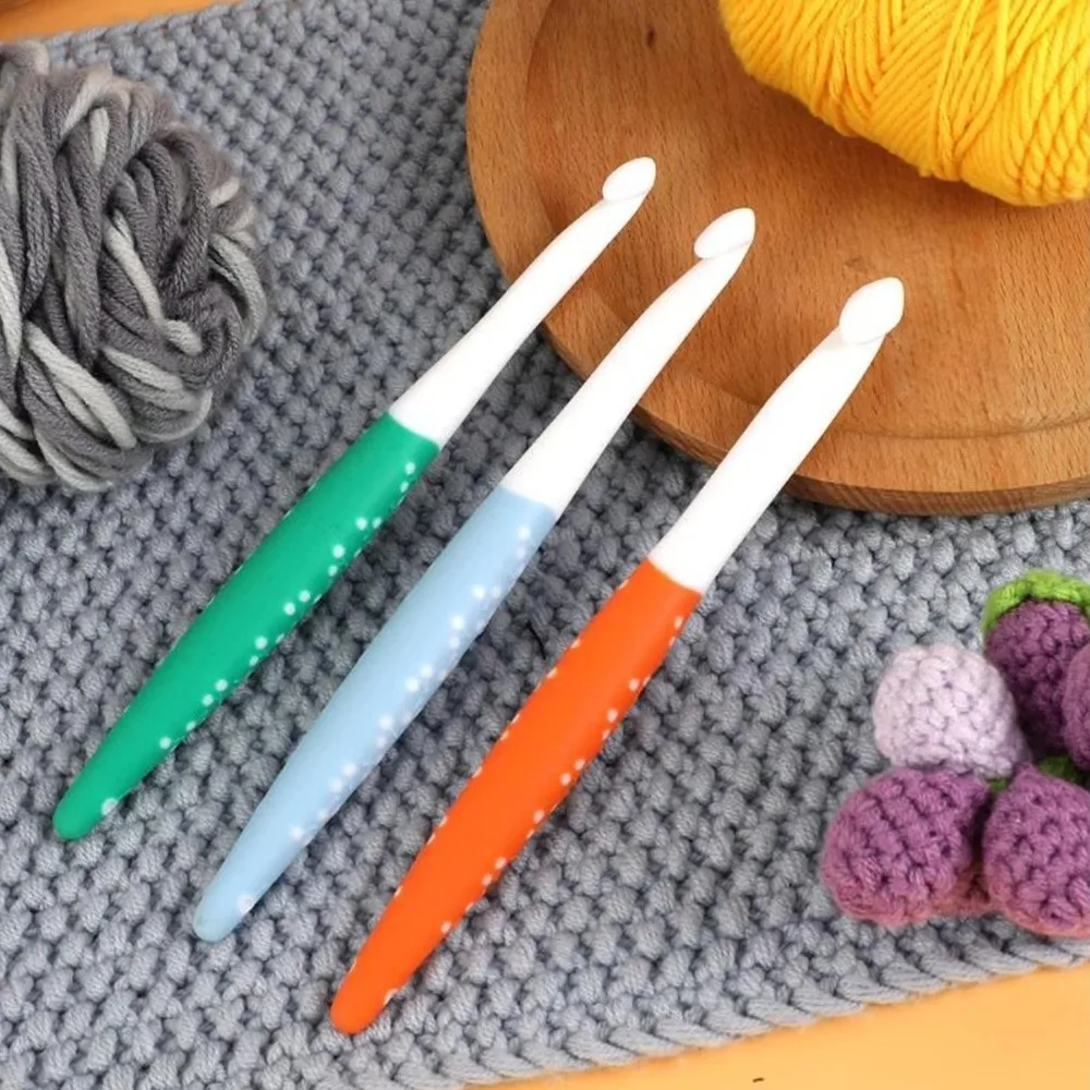 

3/6Pcs Silicone Handle Crochet Hooks Set 6.0-12.0mm Non-Slip Knitting Tools Yarn Knitting Ergonomic DIY Weaving Tools