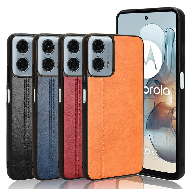 For Motorola Moto G Power 5G 2024 Case Suture Soft Edge PU Leather Hard Phone Cover For Motorola Moto G Power 5G 2024 Case