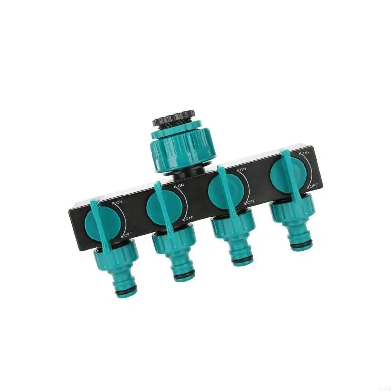 H8WB 4 Way Water Hose Splitter Distributor 1 to 4 Water Inlet Wide Application Plastic for Agricultural Production Irrigation