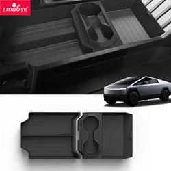 Smabee for Tesla Cybertruck 2024 2025 Center Console Lower Storage Box Car Accessories Drinks Holder Tray Organizer Tidying