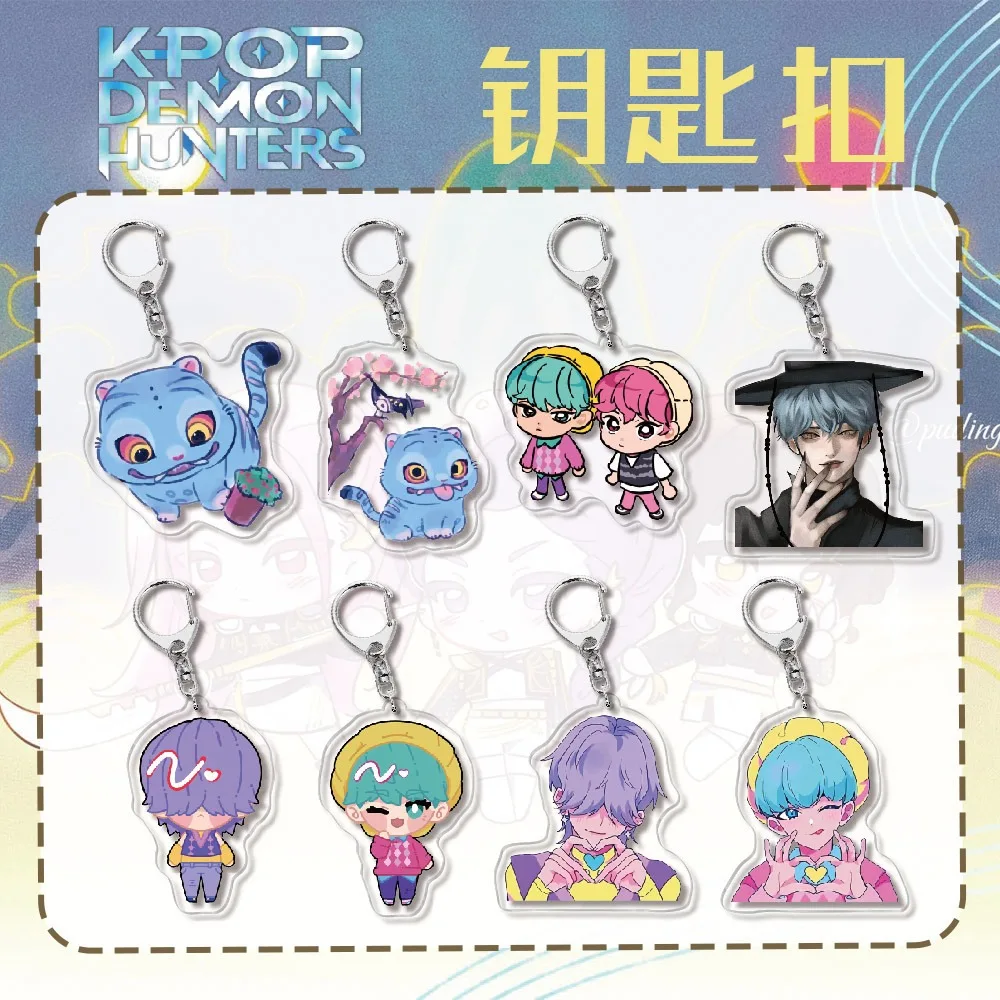 

Kpop Demon Hunters Acrylic Keychain Huntrix Saja Boys Keychains for Accessories Jewelry Rumi Zoey Jinu Mira Backpack Pendant