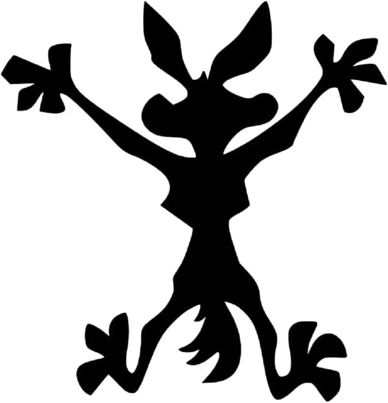 Wile Coyote r for Car Window Bumper Truck Vinyl Decal Sticker Road Runner Splat Wiley Roadrunner   15CM PVC KK