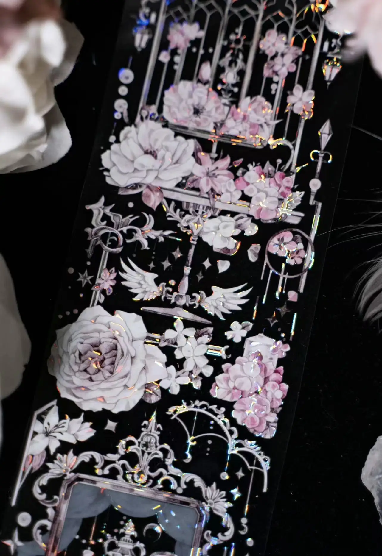 شريط واشي زهري عتيق للحيوانات الأليفة ، ملصق زخرفي ، وردي ، أبيض ، ورد ، مناسب للمخطط ، صنع البطاقات ، سكرابوكينغ سهل الاستخدام ، خطة #5