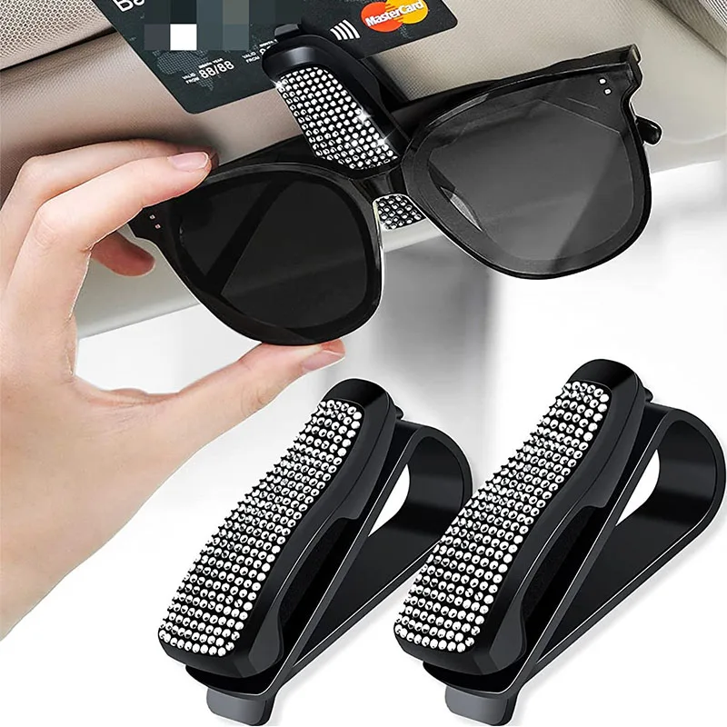 

ZK30 Car Glasses Clip Car Sun Visor Glasses Case Sunglasses Bracket Card Bill Ticket Organizer Holder Auto Accessories
