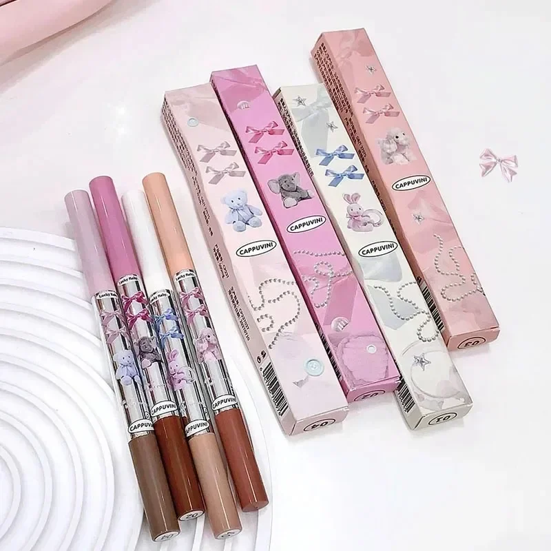 Double Head Lying Silkworm Pen Silkworm Highlight Crease Pencil Diamond Glitter Matte Brightening Shadow Eyeliner Pen Aegyo-sal