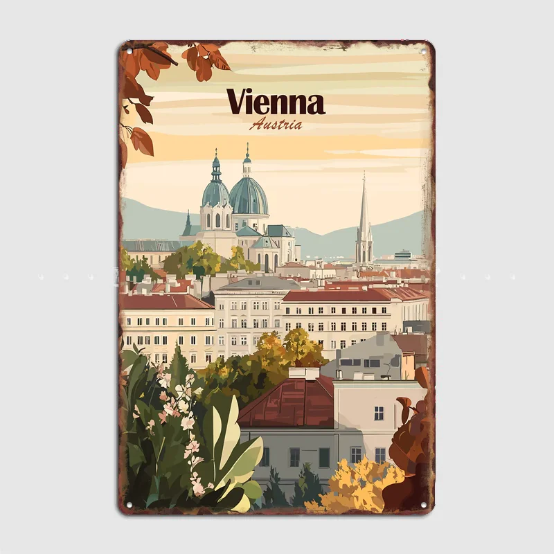 Vienna Austria City Scenery Poster Metal Sign Room Decor Life Wall Custom Bedroom Indoor Home Wall Decor Posters Room Decoration