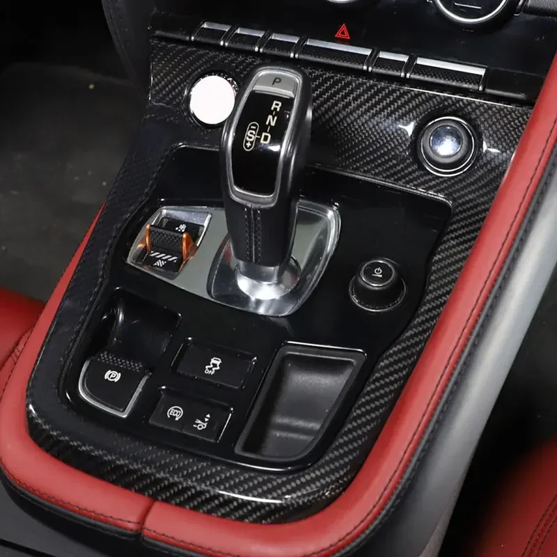 For Jaguar F-TYPE 2013-2022 Real Carbon Fiber Car Center Console Gear Shift Control Frame Gearshift Panel Cover Car Accessories