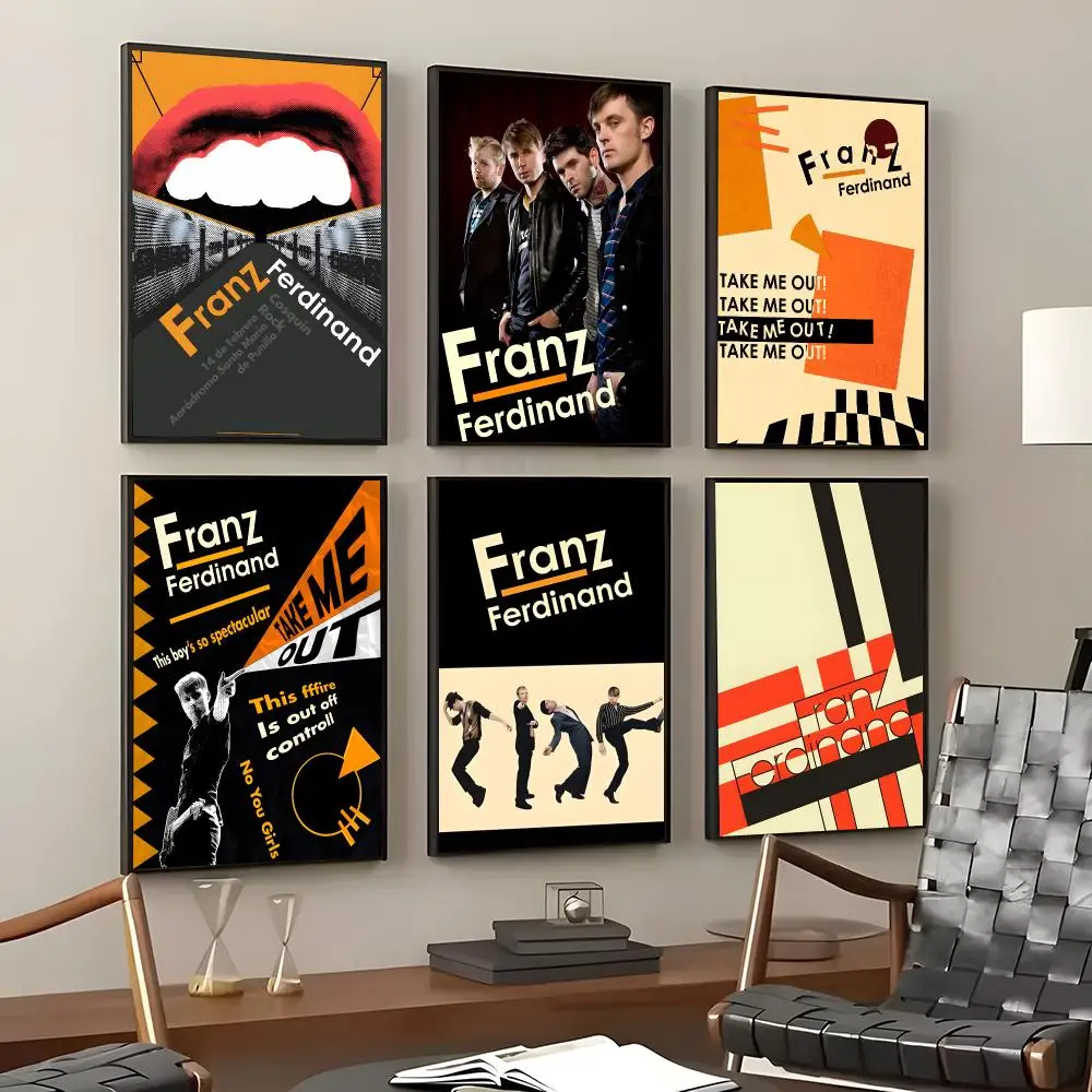 Band Franz Ferdinand Poster Self-Adhesive Waterproof Wall Stickers, Coffee Bar Home Wall Decor