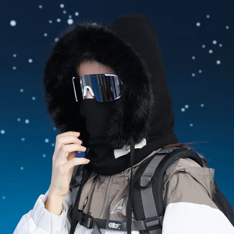 Wintermaske Schal All-in-One-Mütze gepolstert warm Gehörschutz Overhead-Mütze Damen Outdoor winddicht Gesichtsschattierung Lei Feng Hut Ski