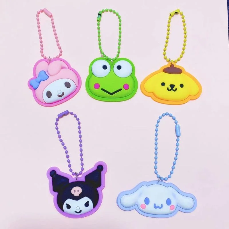 Leuke Cartoon Sanrio Tas Hanger Met Speelgoed Siliconen Film Parcha Hond Cinnamoroll Sleutelhanger Cadeau Leuke Mini Groothandel Een Verjaardagscadeau